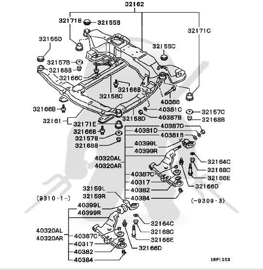 Mitsubishi OEM 3000GT Stealth Lower Control Arm Bushing Bolt Ninja