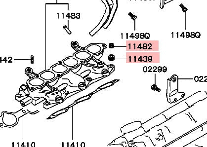 Mitsubishi OEM 6G72 Lower Plenum Nuts and Washers - SOHC