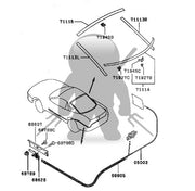 Mitsubishi 3000GT Stealth Rear Window Outer Molding - Upper NON OEM
