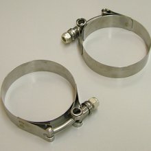 Stainless Steel T-Bolt Clamps 3.5" Pair
